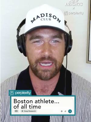 A post by @newheightshow on TikTok caption: Who’s the best Boston athlete of all time, in Ben Affleck’s opinion? @Perplexity 