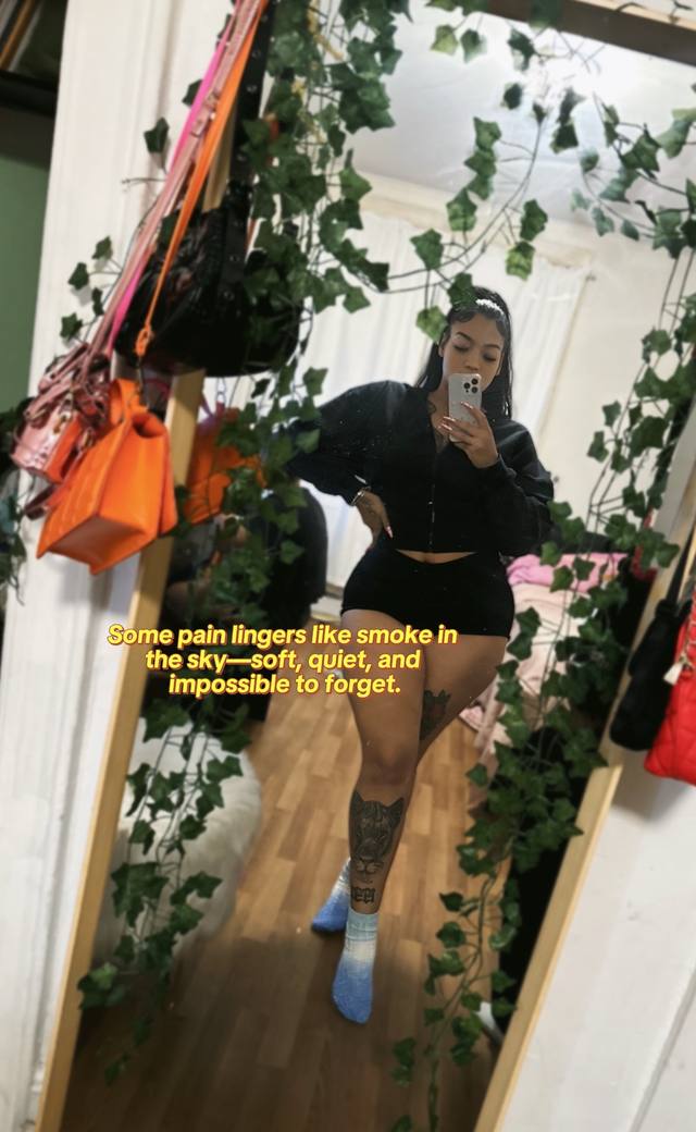 A post by @ashslayp on TikTok caption: It’s the kind of ache that doesn’t ask for attention. It just exists’ in the silence, in the stillness, like a shadow in the sky. #growth 