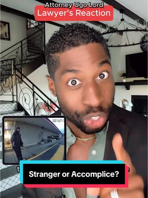 A post by @ugolord on TikTok caption: Replying to @johnarriola248 Accomplices or Strangers? — Man is arrested for theft because he will not give up his “accomplice.” Was this justifiable force?  #Attorney #UgoLord reacts!  #lawyer #lawyersoftiktok #TikTokPartner #Stitch with  @CopFlaws 