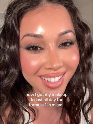 A post by @nazliayunus on TikTok caption: how I got my makeup to last all day in Miami for formula one!!! @MERIT Beauty @Huda Beauty @makeupbymario @YSL Beauty @Natasha Denona @maccosmetics @Haus Labs by Lady Gaga @dermalogica @Patrick Ta Beauty #baseroutine #makeupbase #flawlessbase #makeuproutine #makeuptutorial #miami #formula1 #formulaone #MakeUpTips 