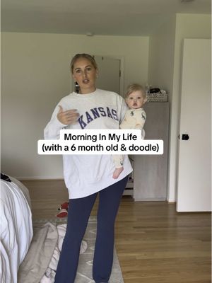 A post by @ellie_juengel on TikTok caption: Morning Routine, Sleep training updates and sharing our family tree! #morningroutine #morningvlog #DayInMyLife #6monthold #firsttimeparents #doodle 