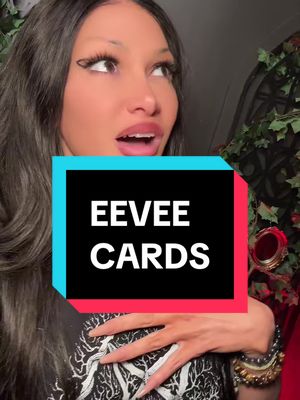 A post by @rebyhardy on TikTok caption: Eevee collectors WHERE U AT 👀 #househardy #pokemon #eevee #pokemontcg #collector 