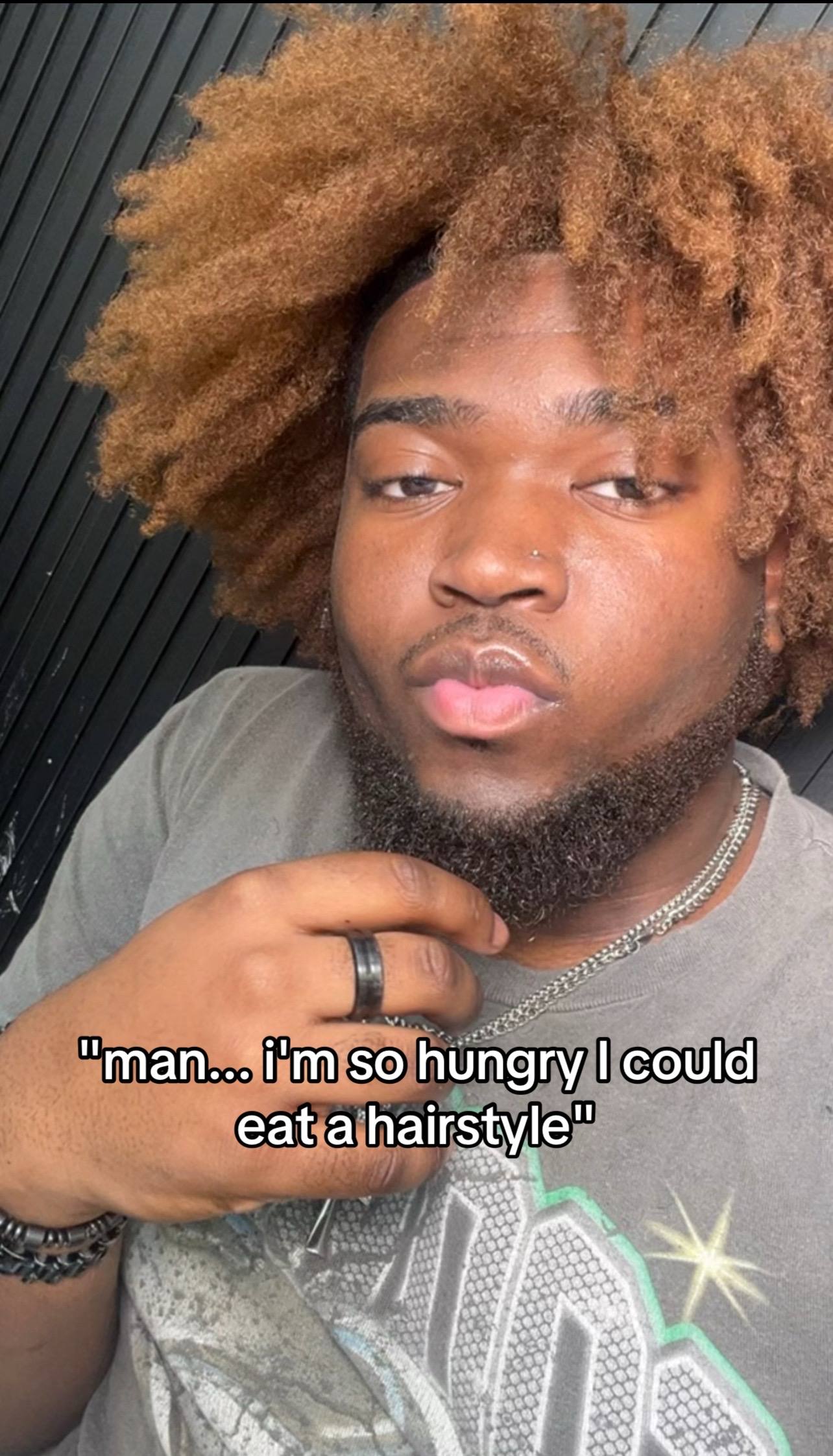 A post by @marcusonthathair on TikTok caption: Yall think I ate enough? or I should still be hungry? 😪💯