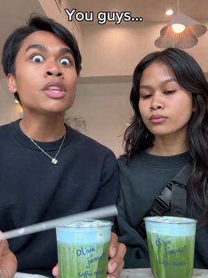 A post by @_angelomarasigan on TikTok caption: This is for all the LA matcha lovers 👀 Location: Olive and James - 7473 Melrose Ave, Los Angeles 📍 @oliveandjamescafetea  #oliveandjames #bluecoconutmatcha #coconutmatcha #ceremonialgradematcha #coconutcream 