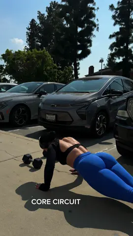 A post by @ivesroz on TikTok caption: quick easy core circuit to do anywhere! Just grab a plate/dumbell and let’s work. #core #abs #corecircuit #Fitness #upperbodystrength #absworkout 