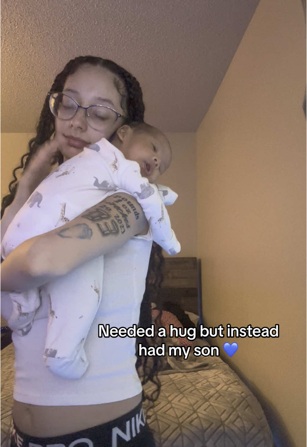 A post by @taty.stayhavinit on TikTok caption: My bookie 😩😩 wasn’t gon show the world him but he too cute 🥲🥹#momlife #mamasboy #boymom #fyp 