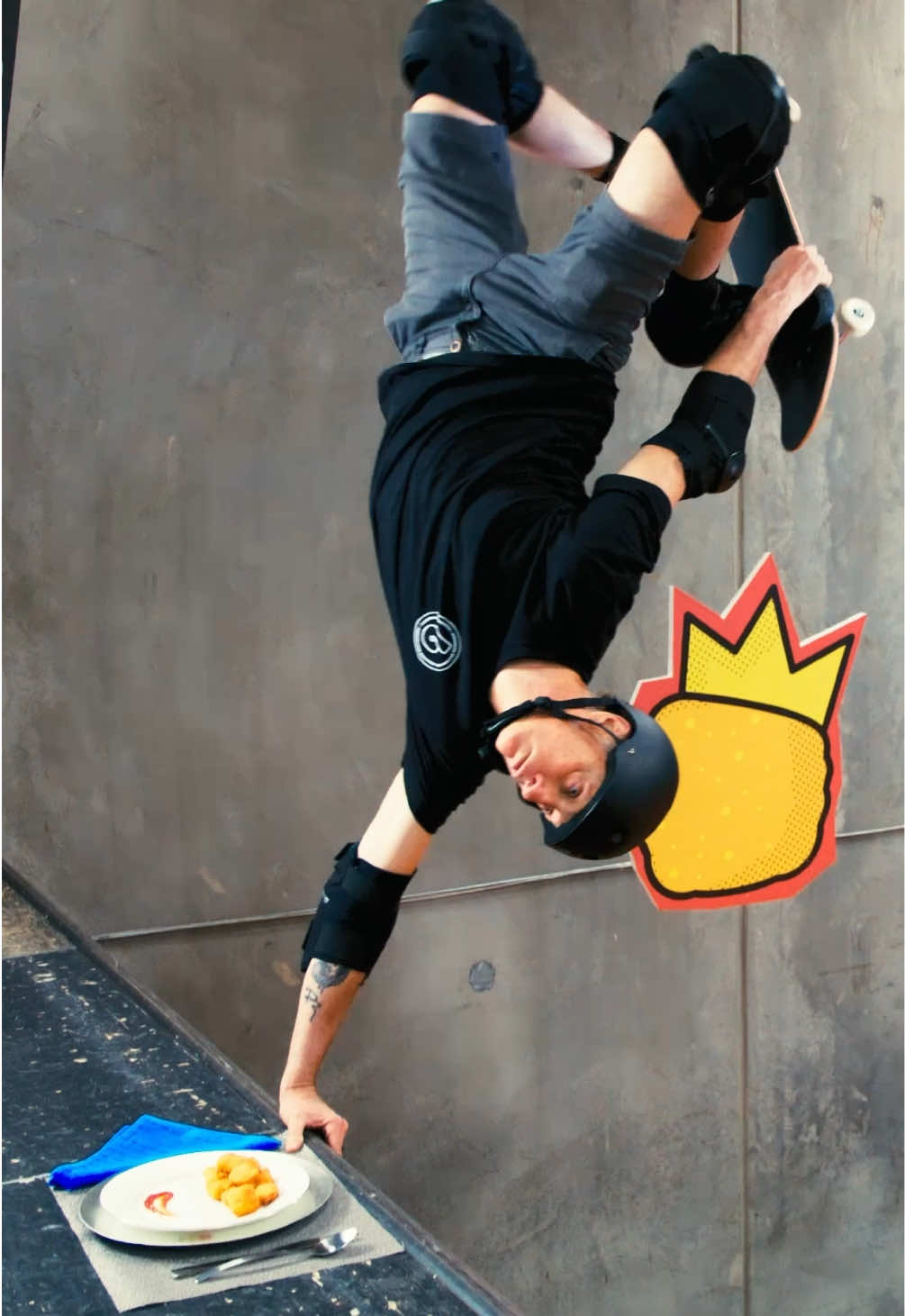 A post by @tonyhawk on TikTok caption: #AD #PilgrimsPartner Pro Skater gone Pro Snacker. 👆 Enter the #PilgrimsProSnackerGiveaway for a chance to win a year’s supply of Pilgrim’s nuggets and Pilgrim’s x Tony Hawk Bawk Board signed by me.     How to Enter: 1. Post a video of 30 seconds or less of you showing us your Pro Snacker move (profile must be public) 2. Use the promotional hashtag #PilgrimsProSnackerGiveaway 3. Follow @Pilgrim’s    No Pur Nec. 18+. 50 US/DC. Ends 5/27/25. For Rules: https://tinyurl.com/ProSnacker.