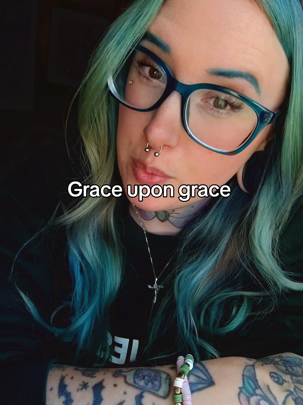 A post by @inkdm0m on TikTok caption: This is my own personal testimony. I owe every breath I take to Jesus Christ because without him I wouldn't even be here. Before this happened, literally the day before I "got sick" I was practicing witchcraft. God is real. Jesus Christ is real and if he didn't intervene in the evil that was coming to destroy me I wouldn't be sitting here telling this to you today. If you don't think it's all a spiritual battle, let me tell you first hand it is. #tattooedchristian #jesuslovesyou #christiantiktok #foryoupage 