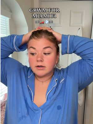 A post by @_samanthajo_ on TikTok caption: CHIT CHAT GRWM FOR MIAMI F1 🏁 🏎️ 💨 🏁#makeuproutine #chitchatgrwm #makeuptutorial #easymakeup #newmom #postpartumjourney #F1 #owlet #mommakeup #postpartum 