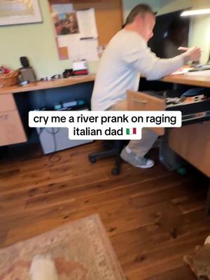 A post by @theragingitalian on TikTok caption: cry me a river dude 😂😂 #foryoupage #foryou #fyp #fypp #fy #viral #rage #funny #raging #italian #dad #fypage #theragingitalian #prank #fake #fakeaudio #fakebody #trending #trend #joke 