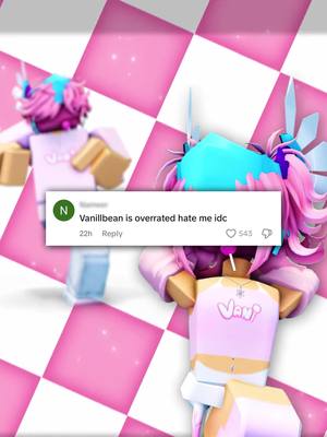 A post by @vanilbean on TikTok caption: turning my hate comments into a song 🎵 thanks for helping guys, you rock 🤘🎸 #vanilbean #edit #roblox #robloxedit #vani #edits #robloxfyp #robloxmeme #aisong 