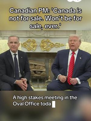A post by @abc7newsbayarea on TikTok caption: Canadian Prime Minister Mark Carney met Donald Trump in the Oval Office today in a bid to reset a relationship he says has been undermined by the U.S. president's tariffs and talk of annexation. Watch what President Trump says in response. #canada #canada_life🇨🇦 #trump #carney #annexation #51ststate #tariffs #us #uscanada #fyp #fypシ #abc7newsbayarea 
