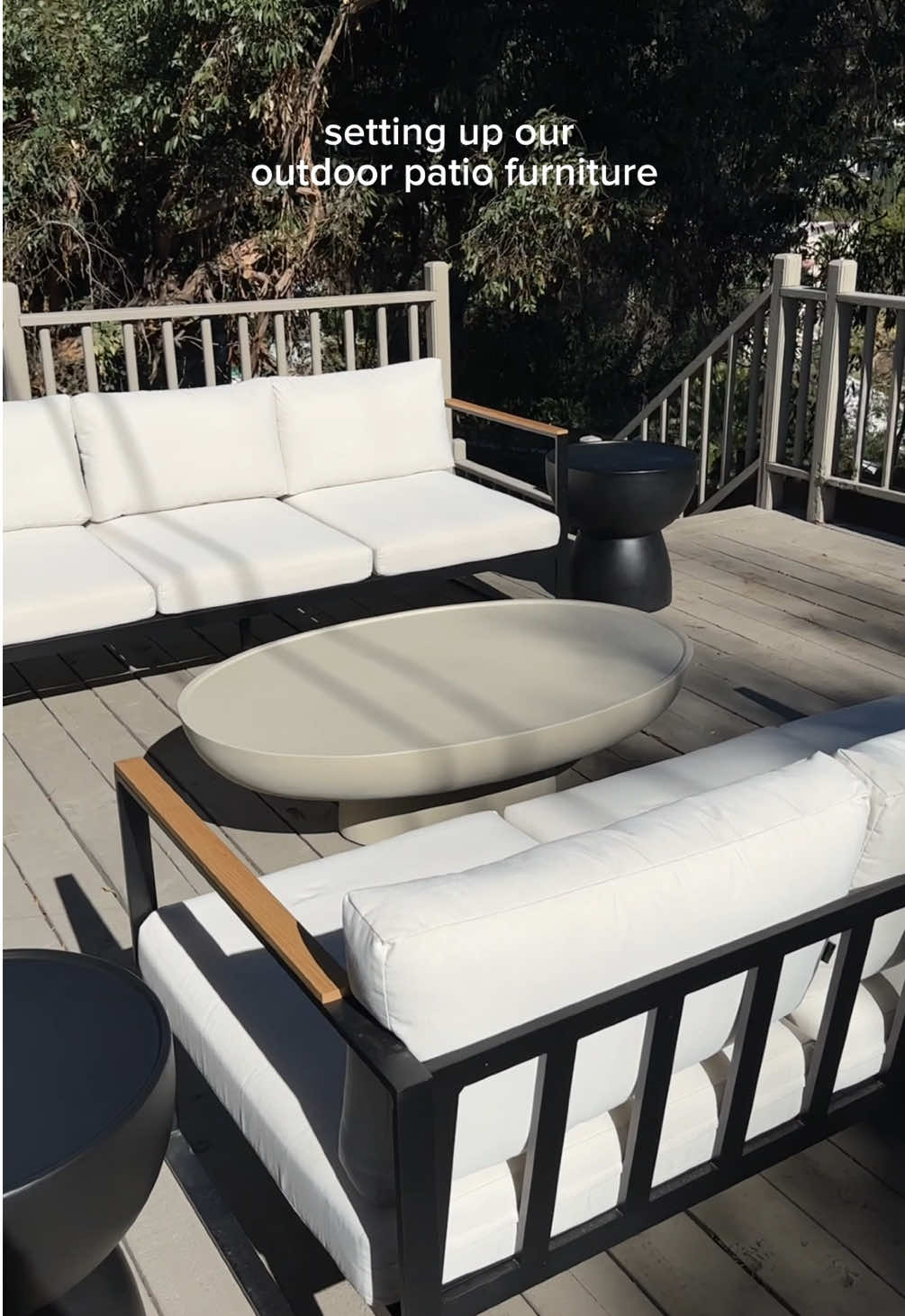 A post by @roveconcepts on TikTok caption: Time to get your space ready for the season! Video by @christineleee #RefinedLuxuryLiving #RoveConcepts #Fyp #OutdoorFurniture 