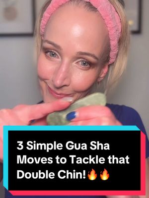 A post by @stacidhall on TikTok caption: 3 Simple Gua Sha Moves to sculpt away that double chin.🔥 #guasha #oils #essentialoils #midlife #SkinCare #matureskin #doublechin #over40club #over40 #naturalskincare #over50club #plantbasedskincare #healthyaging #selfcare #nobotox #antiagingtips #wrinkles #antiagingskincare #beautifulskin  