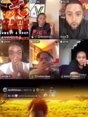 A post by @nofaceduo_backup on TikTok caption: Nofaceduo’s Box Battles, Shoutout to everyone who participated, yall are definitely heaven sent. 🥰😀💯💪🏾😃😱🤯😢🤗#NFDG @🔥🤸‍♂️🌻Roslynr26🫧👁️🎙️💎🦆 @Drew🌋 @dricka🫦 @🪴🌻Esther•Mae™️🤍🪝 @🤞🏾SWEET SIMMY💜🫧 @🫧🧚🏽‍♀️KASH🧚🏽‍♀️🏝️ @🔥Randy🔥 