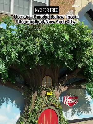 A post by @nycforfree on TikTok caption: Keebler Sampling Tree 🍪🌳 #ad    There’s a @Keebler Hollow Tree in the middle of New York City where you can get a free sample-sized bag of Keebler E.L. Fudge Choco Vanilla Cookies today May 7th!   Head to 301 6th Avenue from 11am-6pm to grab a sample size bag of cookies straight from the Hollow Tree window while supplies last, featuring all 6 elves on them and a chocolately cookie on the outside and vanilla-flavored creme on the inside.   Scan the QR code on your pack of cookies to meet the elves with Keebler’s new cookie-scanning technology and enter for a chance to win giveaway prizes.   Don’t miss this one day Keebler pop-up! Limit one bag per person.  #nycforfree #keebler #nycpopups