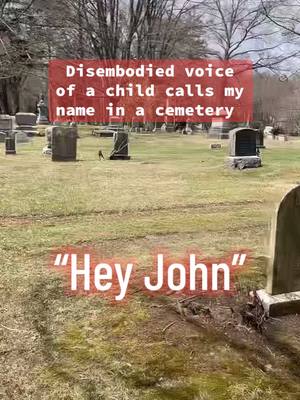 A post by @santaparanormal on TikTok caption: Disembodied voice of a child calls my name while walking in a cemetery #ghost #paranormal #spiritbox #cemetery 