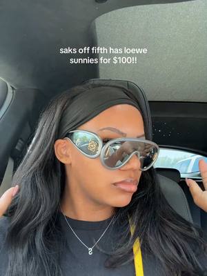 A post by @sierraxliyah on TikTok caption: Like are these not eating #foru #loewe #loewesunnies #sunglasses #summer #vacay #vacation #haul #saksofffifth 