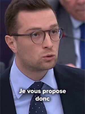A post by @jordanbardella on TikTok caption: J’ai pris la parole au Parlement européen pour dénoncer l’impensable : la réception à Paris par Emmanuel Macron d’un héritier de Daech et d’Al-Qaïda.