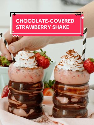 A post by @foodnetwork on TikTok caption: It’s like a chocolate-covered strawberry in shake form!! 🍓🍫 Sponsored by @Califia Farms.
