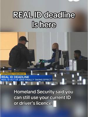 A post by @abc7newsbayarea on TikTok caption: Starting today -- May 7, 2025 -- anyone 18 or older will need to present either a passport or a REAL ID to fly domestically and get in a federal building. Here's what you need to know if you don't already have one. #realID #fly #airports #realid #travel #deadline #fyp #fypシ #abc7newsbayarea 