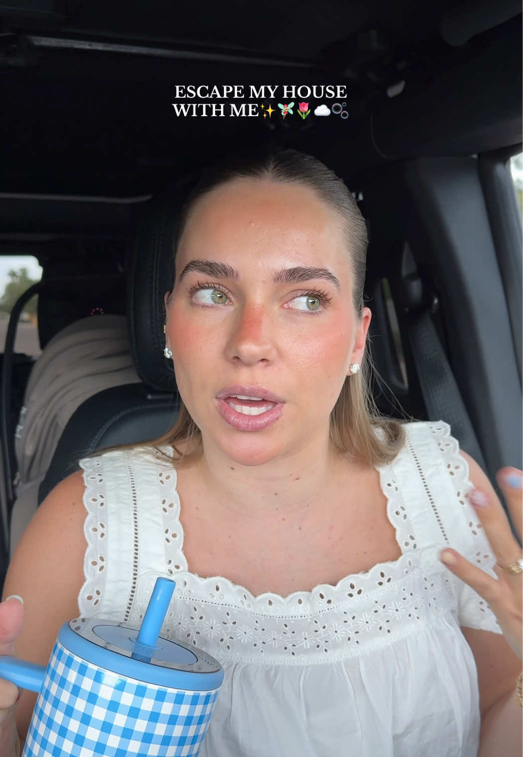 A post by @emiliekiser on TikTok caption: Remind me to blend my blush 🤪✨ #dayinmylife #momsoftiktok #relatable #lifestyle #postpartum #viral #trending #momoftwo #secondtimemom #errands #errandswithme #newborn #breastfeedingjourney #fyp #sephora 