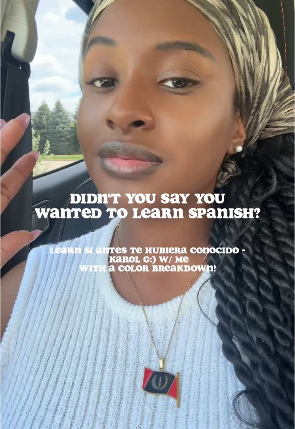 A post by @blackgirlpolyglot on TikTok caption: a little bit of the past subjunctive for you this miércoles ✨✨  Si antes te hubiera conocido - Karol G  #fyp #learnspanish #spanishmusic #blackgirlpolyglot 