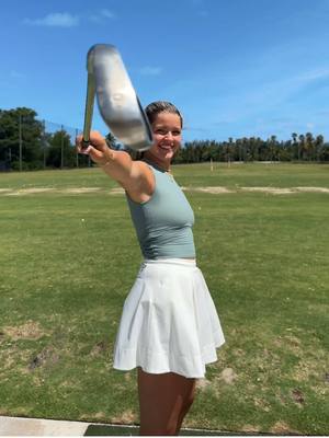 A post by @gabbyygonz on TikTok caption: How’s my swing looking? 