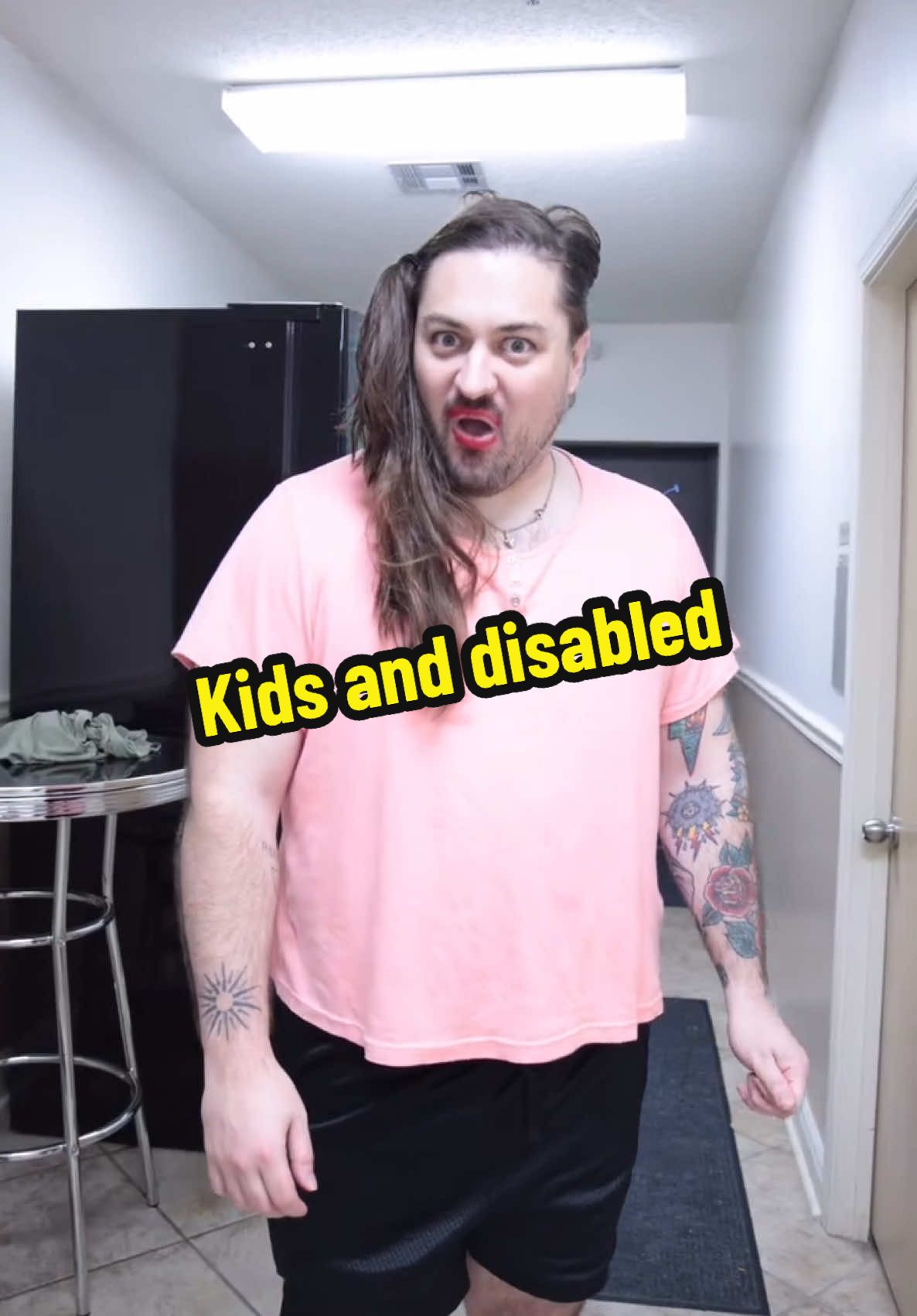 A post by @leigh_mcnasty on TikTok caption: When kids see disabled people🤣 #kids #school #teacher