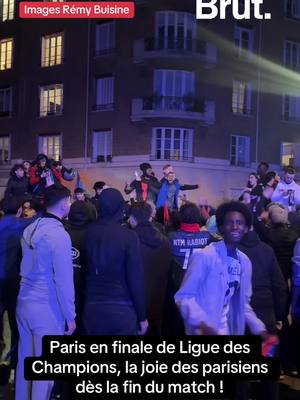 A post by @brutofficiel on TikTok caption: Paris en finale de Ligue des Champions, la joie des parisiens dès la fin du match ! #parcdesprinces #psgarsenal #parissg #parissaintgermain 