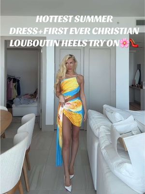 A post by @magsmathes on TikTok caption: genuinely OBSESSEDDDDD #falashdress #summerdress #vacationoutfits #christianlouboutin #ilovemybf 