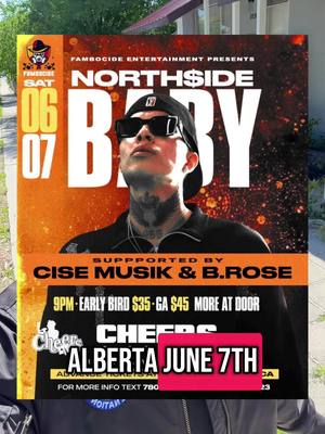 A post by @thisisnorthsidebaby on TikTok caption: Indigenous Rapper “NorthSideBaby” performing LIVE in LLOYDMINISTER, Alberta June 7th!! 🔥🔥 I’ll see you guys there #fyp #lloydminster##northsidebabylive   