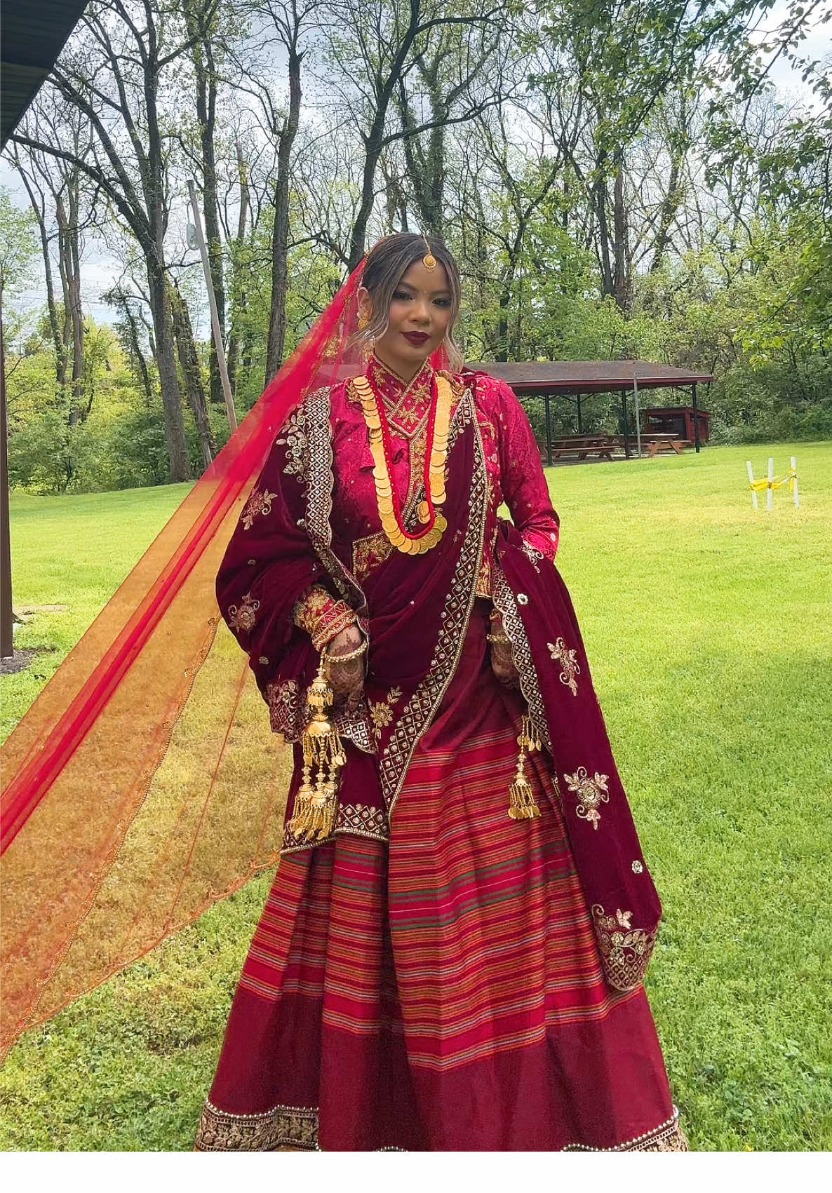 A post by @yoshna on TikTok caption: Wedding day ❤️ #tamangni #2025bride #nepaliwedding #nepalibride #fyp #wedding #viral #tamangbride 