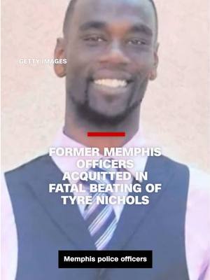 A post by @cnn on TikTok caption: Three former Memphis officers were acquitted Wednesday of state charges, including second-degree murder, in the fatal beating of Tyre Nichols after he ran away from a traffic stop, a death that sparked nationwide protests and prompted renewed calls for police reforms in the US. #cnn #news #memphis #tryenichols #tennessee 