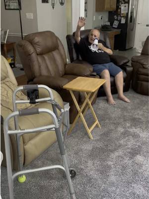 A post by @thejockandbelleshow on TikTok caption: Huge thanks to ‘@spinlifemobility on IG’ for adding to recliner row today 🤣🙌🏼 The best surprise yet! 📢 #grandparents #surprisegift #newrecliner #spinlife #family #happy #gift 