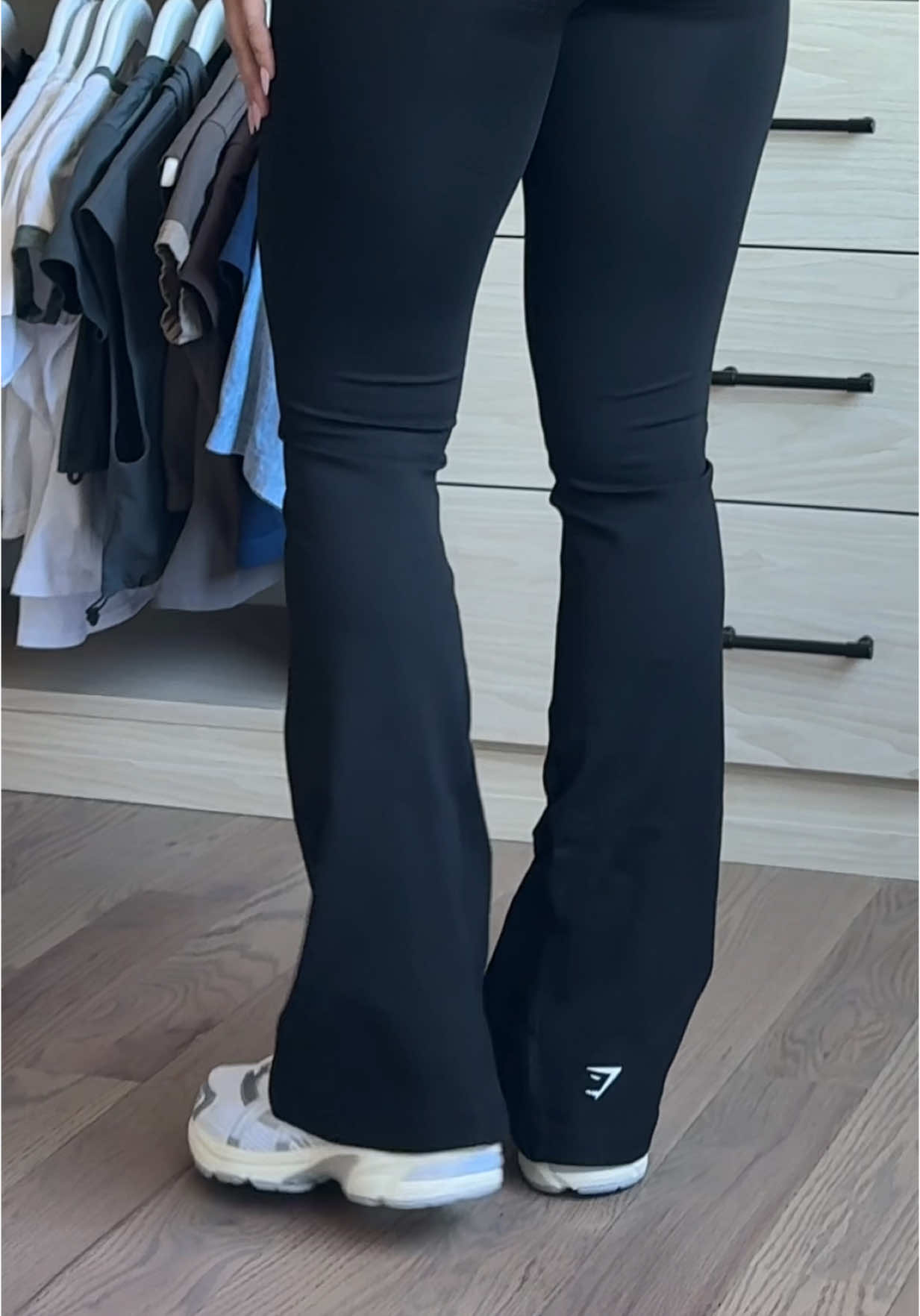 A post by @analiscruzx on TikTok caption: PERIOD. These flared leggings are deff my new fav.. they release tmrw at 2pm est on @Gymshark code “analis10” to save!🫶🏼