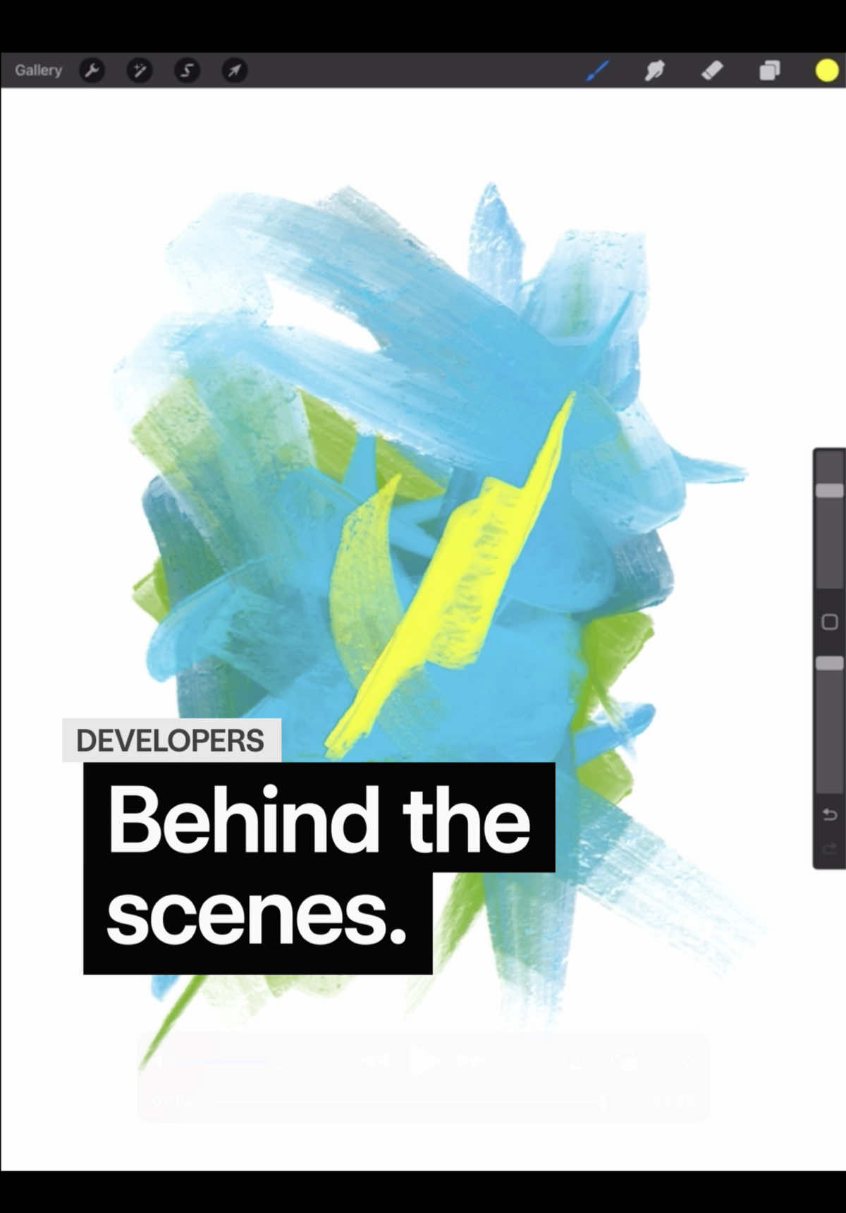 A post by @procreate on TikTok caption: Kyle T. Webster gives us an insight into making brushes for the new brush library. @Kyle T Webster  #Procreate #BehindTheScenes #arttok #procreatebrushes 