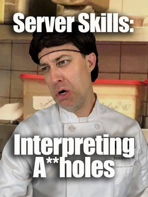 A post by @drew_talbert on TikTok caption: One of the many things I think of when anyone says servers "just take orders and deliver plates of food." (co-write w/ @andrea.kelley) #softskills #bistrohuddy #restaurantlife #serverlife #cheflife #customerservice