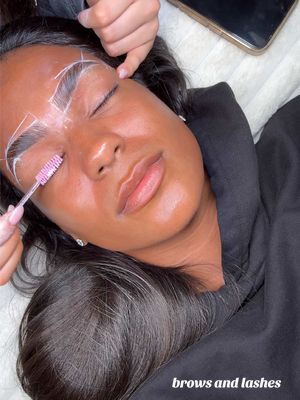 A post by @monetmcmichael on TikTok caption: pampering day part 2 - this is the best my brows and lashes have ever looked omg omg @bsbeautybar.nj u CLEAREDDD ILY 💕🎀 (see u next for waxing and braids ?!!)