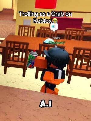 A post by @anticlimaxjax on TikTok caption: it IS an AI crab😭 full vid on my yt #roblox #robloxfunny #robloxmicup #micup #micuproblox #robloxian#robloxian #robloxfyp #funnyroblox #funroblox #funnymomentsroblox #robloxmeme #robloxfunnymoments #robloxtroll #robloxtrolling #robloxtiktok #robloxvoicechat #robloxvr #robloxvrfun #robloxfunnymoments     