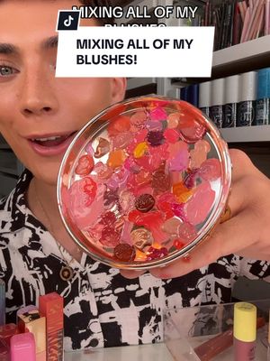 A post by @lucasrodgerss on TikTok caption: mixing all of my blushes… this turned out crazyyyy 👀🤯 #beauty #blush #fyp #makeupchatchallenge #makeup 
