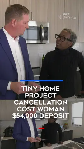 A post by @ctvnewstoronto on TikTok caption: Tiny home project cancellation cost woman $54,000 deposit With the average price of a home in the Greater Toronto Area topping one million dollars the thought of owning a tiny home may be appealing for some buyers. But when it comes to tiny homes there are rules and regulations around zoning and in some municipalities tiny homes and cottages may not be allowed.