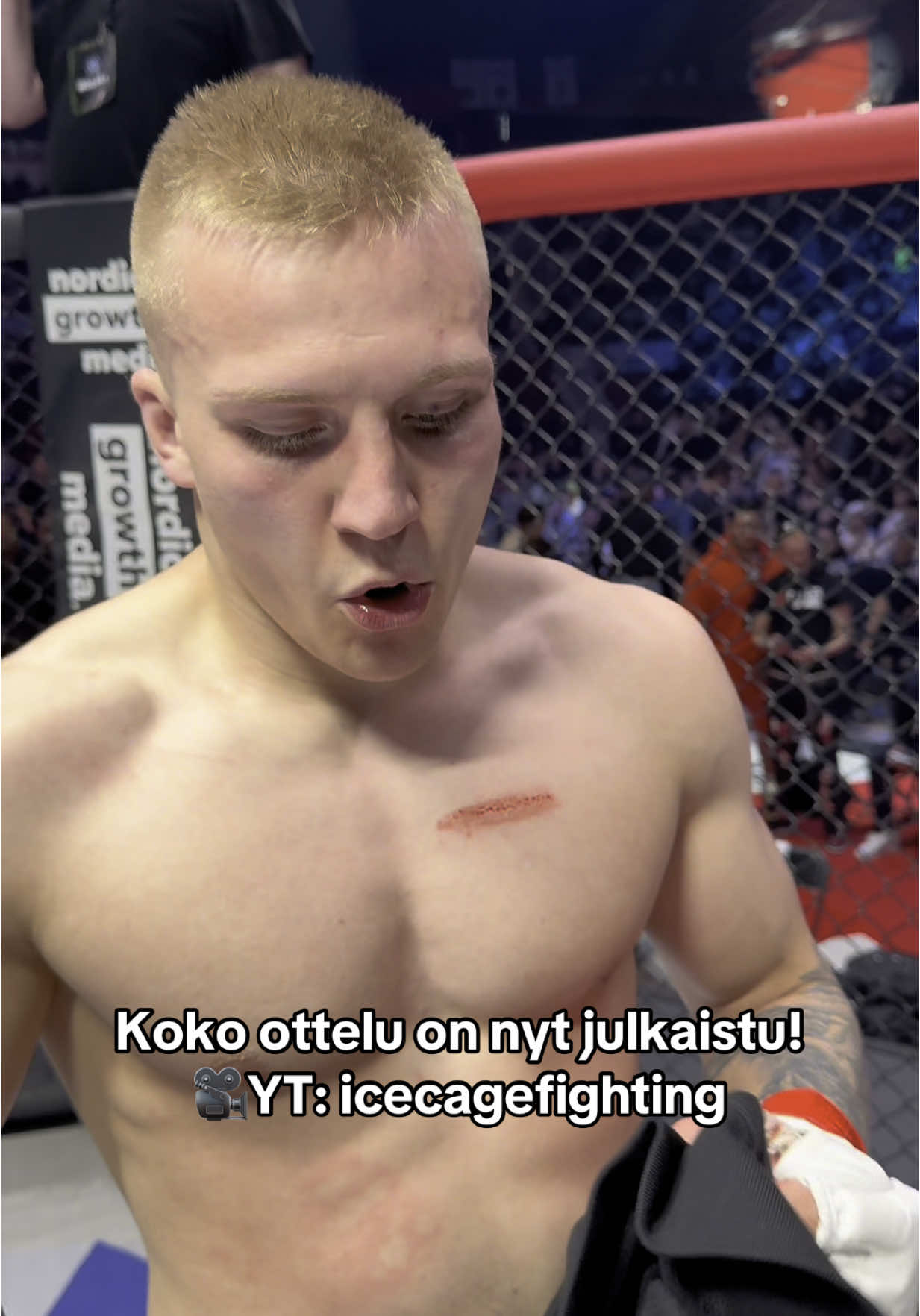 A post by @icecagefighting on TikTok caption: @EILEIKIMMA vs @hamadaraofficial koko matsi on nyt ulkona! 🔥 #icecage 