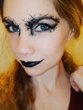 A post by @meeshamarie123 on TikTok caption: Emo tree eyebrows. 🖤🌴🤨 #makeup #fun #elderemo #art #silly #funny #goofy 