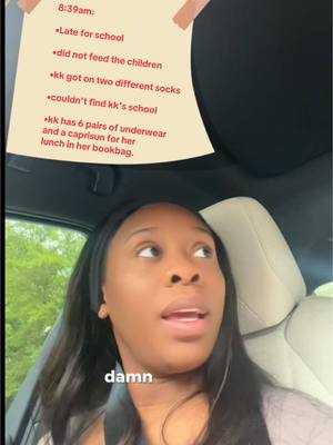 A post by @sarabeliving on TikTok caption: I mean atleast they made it to school, I was gonna take them to happy hour at applebees