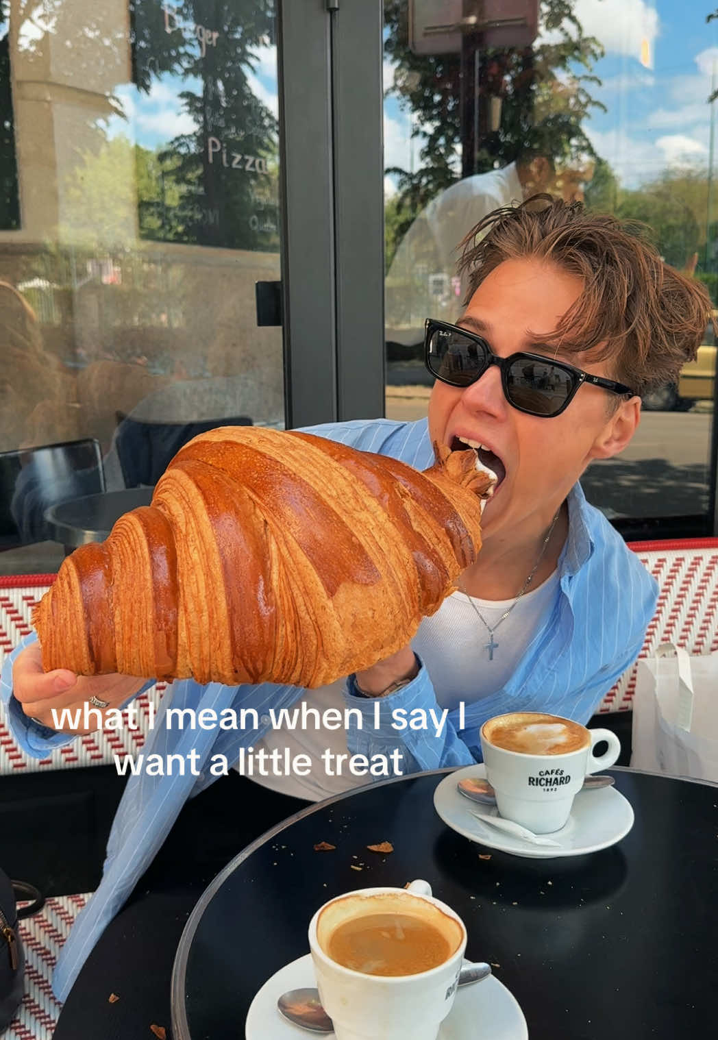 A post by @markielucas on TikTok caption: Go big or go home 🥐