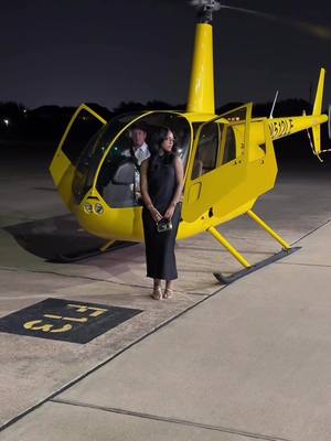 A post by @awilkyy on TikTok caption: This was so fun! Perfect way to end the night ❤️✨ I’ll drop the mini vlog later! #fyp #foryou #helicopter #blackgirltiktok #ootn #blackdress 