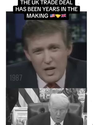 A post by @teamtrump on TikTok caption: @President Donald J Trump made his America First dream a reality🇺🇸 #maga #tradedeal #donaldtrump #unitedkingdom 