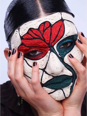 A post by @runscay on TikTok caption: makeup removal 😋 look inspired by @Anna👩🏼‍🎨 ‘s yarn makeup trend #stainedglassmakeup #yarnmakeup #woolskinmakeup #creativemakeup #makeupremoval 
