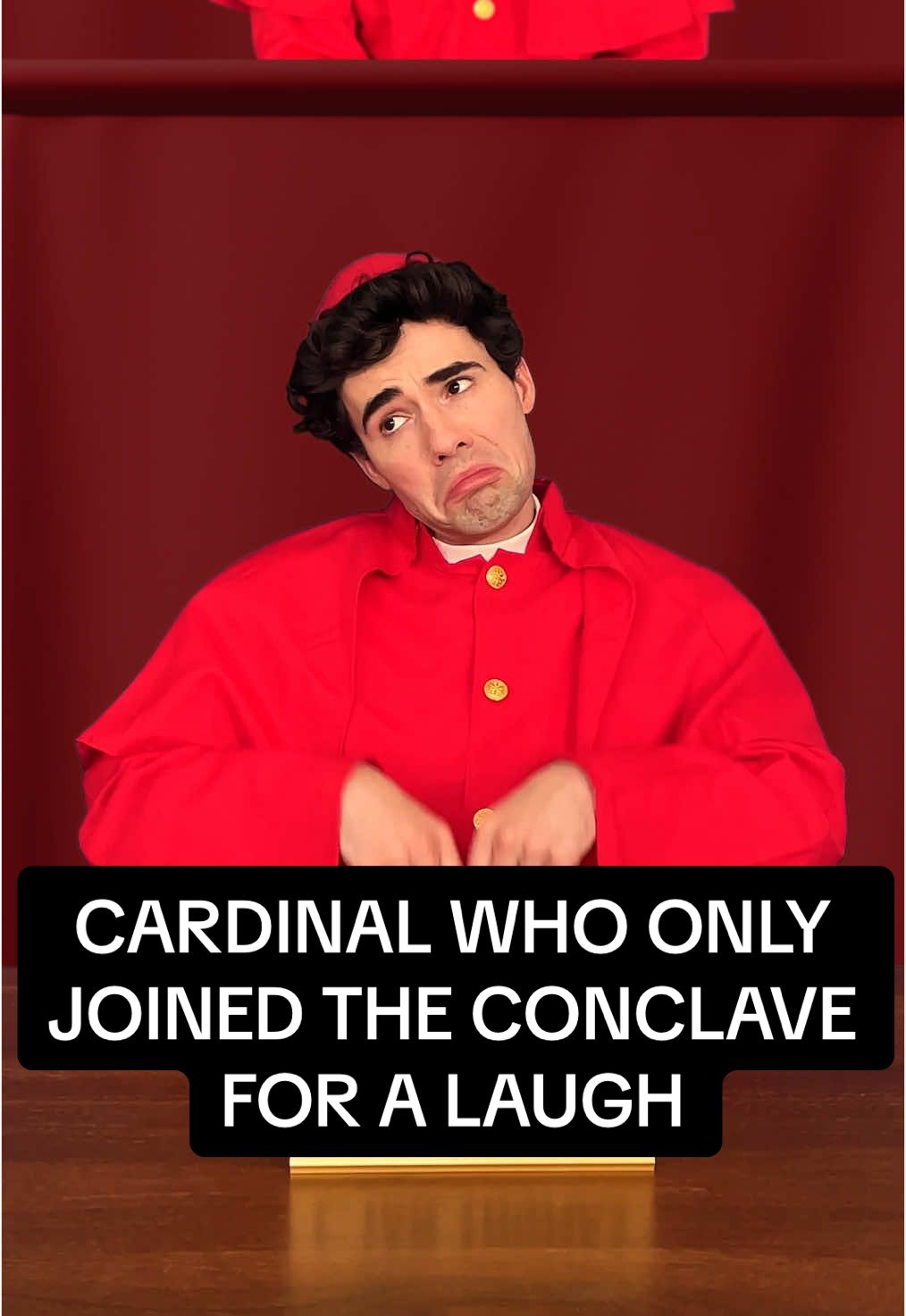 A post by @adrianbliss on TikTok caption: Cardinal who only joined the conclave for a laugh